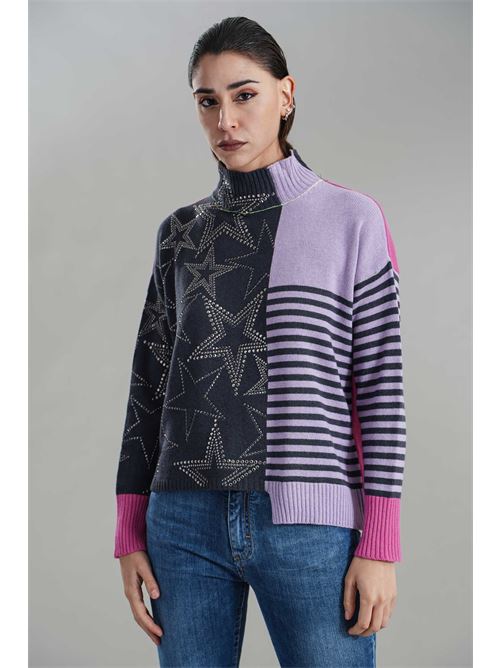 Maglia in misto lana brand unique | BUW24016FUXIA